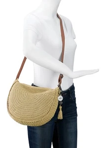 ¡Nuevo! Bolso Bandolera THE SAK Ryder Media Luna Ganchillo a Mano con Borla Llavero - Imagen 1 de 8