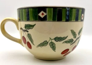 Oversize Coffee Tea Cup Mesa by Sango 20 oz Capacity Cherry Pattern Nice - Picture 1 of 6