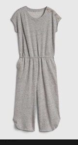 GAP Kids Girls Gray Jersey Wide Leg Jumpsuit Sz 6/7 Small NWT - Picture 1 of 2