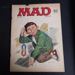 Mad Magazine #110 From April 1967 " Magnet " Cover Issue Nice Condition - Picture 1 of 2
