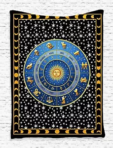 Zodiac Calendar and Sun Tapestry Wall Hanging for Living Room Bedroom Dorm Decor - Picture 1 of 1