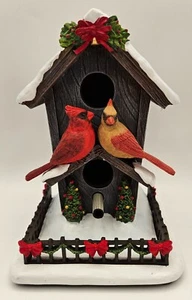 2010 Hawthorne Village Songbirds Holiday Cardinals Resin Figurine w/Sounds COA - Picture 1 of 14