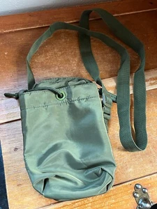 Adrienne Vittadini Olive Green Nylon Small Shoulder Bag w Zipper Closure & Draws - Picture 1 of 9