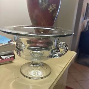 Kristallschale mit Sockel Vintage viele Verwendungsmöglichkeiten hält Früchte oder Mittelstücke - Bild 1 von 6