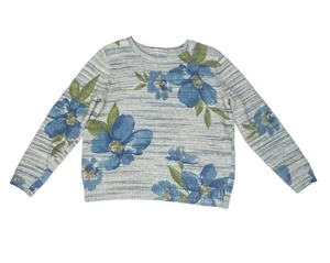 Suéter floral azul mediano pequeño vintage Alfred Dunner para mujer - Imagen 1 de 3
