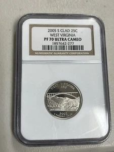 2005 S Clad Proof West Virginia State Quarter - NGC PF 70 Ultra Cameo - Picture 1 of 4