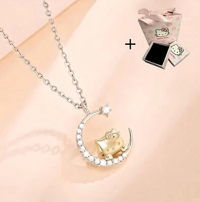 Collar Colgante Hello Kitty Luna con Bolsa de Regalo Conjunto Foto 1 de 4