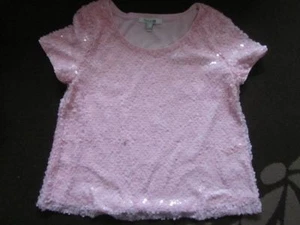 PINK BLOUSE (Top) WITH SEQUINS size L from Forever21 - Picture 1 of 3