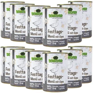 12 x 410g Schecker Nassfutter - Festtags Menü mit Gans - für empfindliche Hunde - Bild 1 von 5