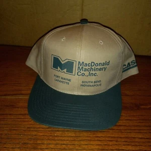 MacDonald Machinery Company South Bend Cap Hat Trucker Tan Green Adjustable - Picture 1 of 5