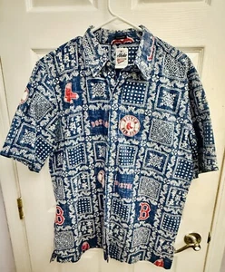 BOSTON RED SOX HAWAIIAN SHIRT 'CLASSIC EMBLEMS' MLB ALOHA REYN SPOONER LARGE - Picture 1 of 3