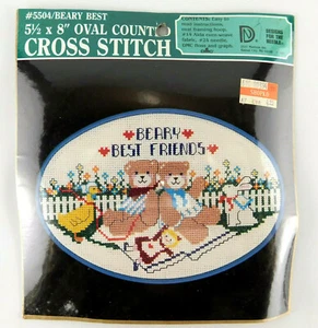 Kit de punto de cruz contado "BEARY BEST FRIENDS"/diseños de marco para la aguja - NUEVO - Imagen 1 de 6