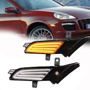 For 2007-2010 Porsche Cayenne 957 Smoked LED Side Marker Lamp Turn Signal Lights