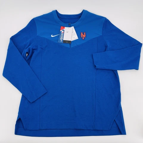 Nike New York Mets Pullover Fleece Sweater Mens Extra Large Blue MLB Dri Fit Cover