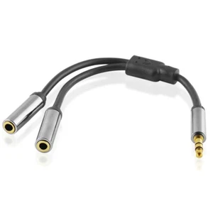15cm High Quality Y Adapter Kabel 2 Klinke Buchse Kupplung 3,5mm auf 1 Stecker - Bild 1 von 1