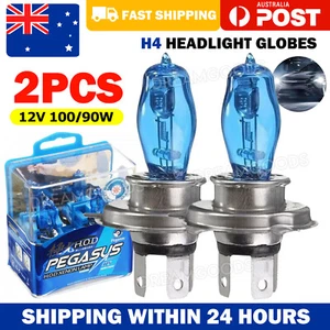 2 pcs H4 HEADLIGHT GLOBES CAR LIGHT BULBS 100/90W 6000K 12V XENON SUPER WHITE - Picture 1 of 9