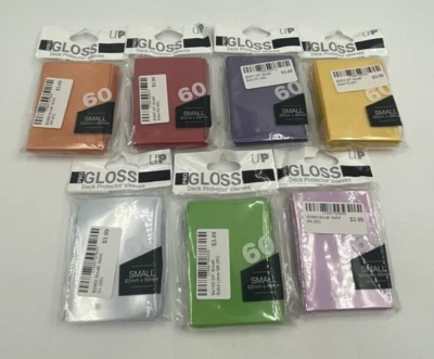 60 Ultra Pro Brillo Deck Protector Pequeña Tarjeta Funda Personalizada Paquete de 7 Colores Foto 1 de 4