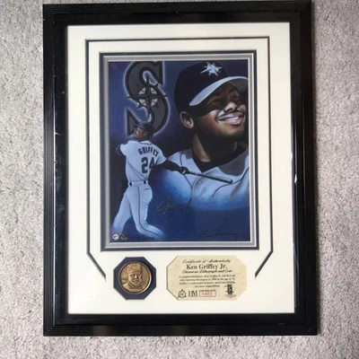 Ken Griffey Jr Framed Display Chromium Lithograph Coin Highland Mint. - Image 1 of 4