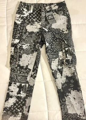 Rebel Vengeance Paisley Bandanna 挂毯工装裤男式 30 街头服饰全新带标签 — 第 1/4 张图片