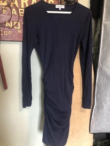 Michael Stars Los Angeles Ruched Waist Midi Navy Blue Dress - XSmall - Picture 1 of 6