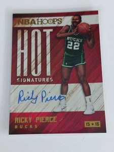 2015-16 Panini NBA Hoops Ricky Pierce Hot Signatures #HS-RP Bucks Auto Autograph - Bild 1 von 2