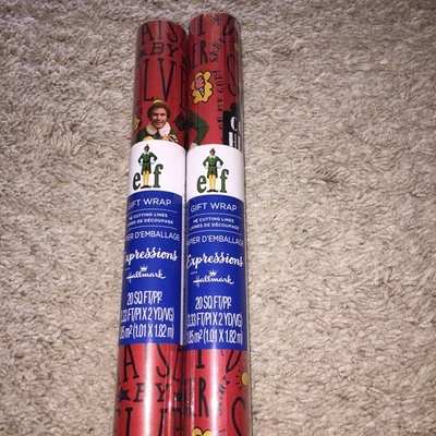 Hallmark Buddy The Elf Movie 2 Rolls Christmas Gift Wrapping Paper 40 Sq Ft - Image 1 of 3