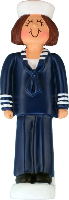 Adorno de árbol de Navidad personalizado marrón mujer de las Fuerzas Armadas Foto 1 de 1