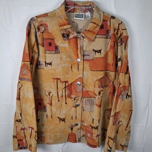 Chico's Gr. 3 XL Modernist Southwest Tribal Art-to-Wear Cord Jacke Village - Bild 1 von 10