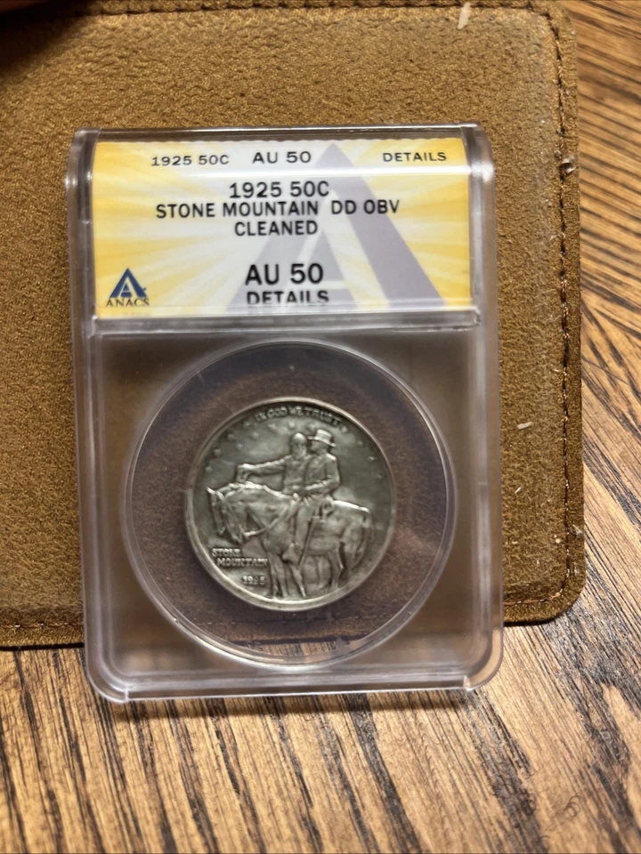 1925 50c Stone Mountain DD OBV Cleaned AU50 - Image 1 of 2