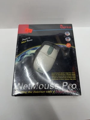 Vintage Genius NetMouse Pro PS/2 Mouse w/ 3.5" Floppy & Original Box NOS - Image 1 of 3