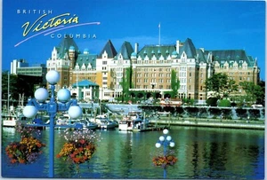 The Empress Hotel Overlooks Victoria's Inner Harbor, Canada Postcard - Picture 1 of 2