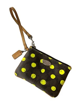 Coach Neon Polka Dot Cora Corner Zip Wristlet - Image 1 of 4