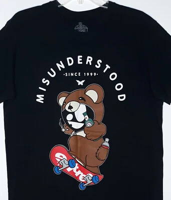 Entree Misunderstood T-Shirt Size L Classic Teddy Bear on Skateboard - Image 1 of 4