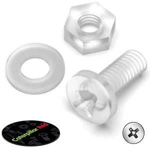 60x tornillos y tuercas de cabeza cilíndrica, de Plástico Acrílico. M4 x 10mm - Imagen 1 de 8