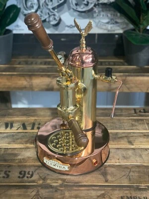 ELEKTRA MICRO CASA LEVA 1 ГРУППА СОВЕРШЕННО НОВЫЙ ЗОЛОТОЙ И БРОНЗОВЫЙ ЭСПРЕССО КОФЕМАШИНА - Изображение 1 из 4