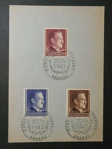 GERMANY GERMANIA Generalgouvernement POLONIA REICH 1942 Hitler 3V. Cpl set USED - Picture 1 of 1