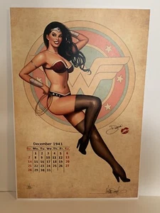 Nathan Szerdy SIGNED Wonder Woman Calendar Art Print Pin-Up Justice League - Picture 1 of 3