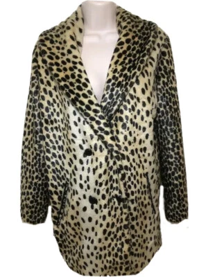 Abrigo de piel sintética de leopardo guepardo doble pecho talla 4 de ASOS NUEVO Foto 1 de 4