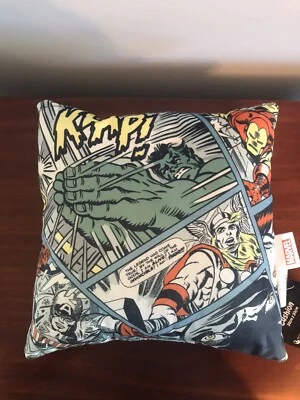 Marvel Cushion Pillow Comic Style Iron Man Thor Hulk Captain America Retro Decor - Image 1 of 4