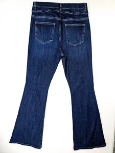 Frame Size 31X33 Womens Le High Flare 5 Pocket Embroidered Logo Blue Denim Jeans - Picture 1 of 12