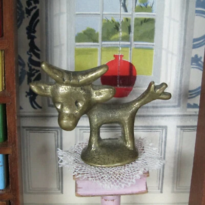 Vtg 50s Walter Bosse? BRASS MID CENTURY COW Dollhouse Animal Figurine Austria? - Image 1 of 4