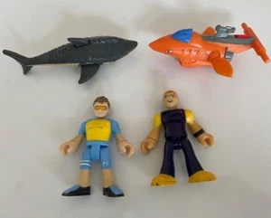 4 pcs Fisher-Price Imaginext Bendable Action Figures plus Sharks - Picture 1 of 10