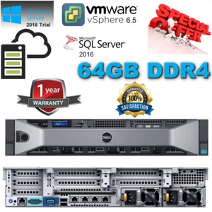 Dell PowerEdge R730 2x E5-2640v3 2.60Ghz 16-Cores 64GB DDR4 4.8TB SAS H730 1GB - Picture 1 of 11