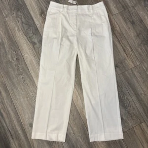 NWT Talbots Bristol Dress Pants 12 Classic White Pleated Front Straight Leg M20 - Picture 1 of 13