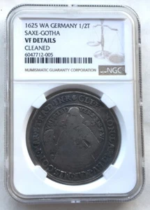 Germany 1625 Saxe-Gotha 1/2 Thaler NGC Silver Coin - Picture 1 of 2