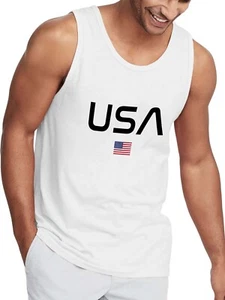 Hat and Beyond Mens Independence Day Graphic Print Team USA Tank Top - Picture 1 of 32