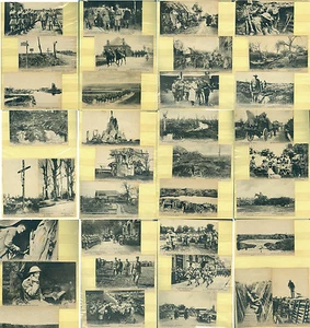 1917-1918 Erster Weltkrieg - große Gruppe von 60 verschiedenen schwarz-weißen Postkarten - Bild 1 von 12