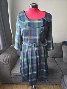 Joe Browns Tartan Dress Women's Belted UK 16 - Picture 1 of 16
