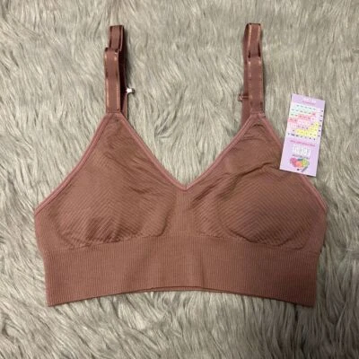 Sujetador acanalado sin aros púrpura talla XS bralette inalámbrico Fruit Of The Loom para mujer Foto 1 de 4