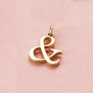 Collar o colgante símbolo Ampersand oro amarillo rosa u blanco de 14K - Imagen 1 de 9